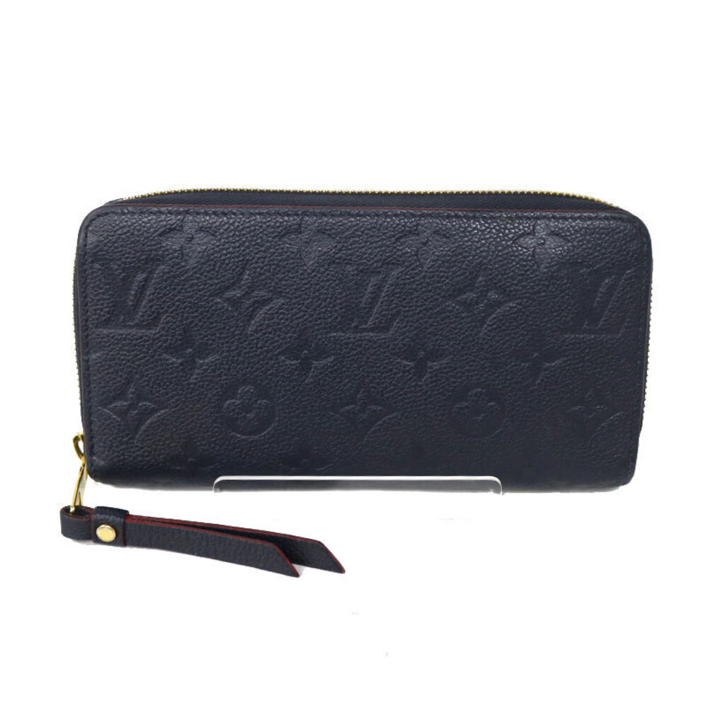 Louis Vuitton Zippy Wallet Monogram Empreinte Leather Navy Blue Rouge Red